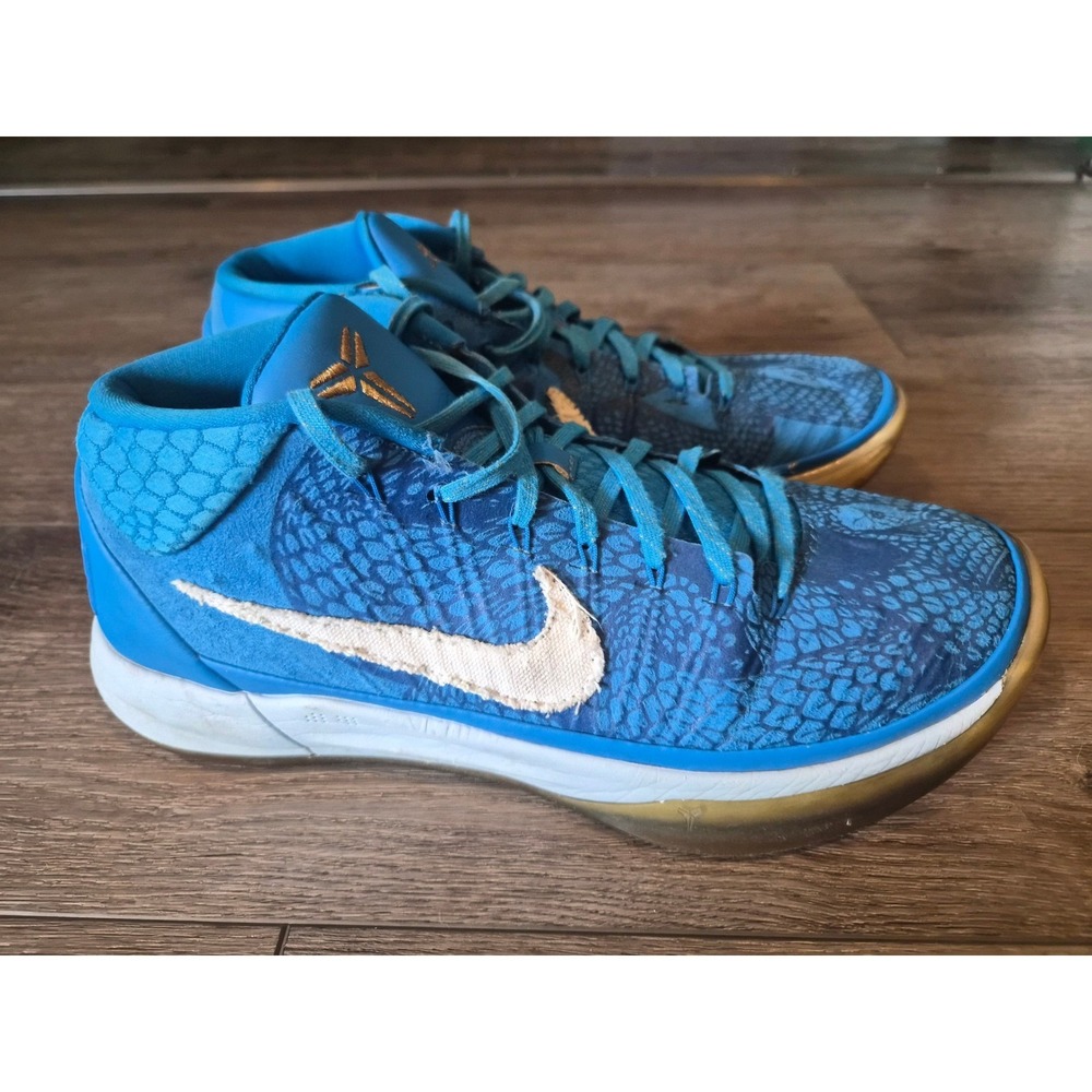 Nike Kobe Bryant DeMar DeRozan Blue White Gold Basketball Shoes Mens Size 10.5
